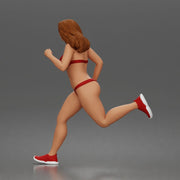 Running woman wearing bikini top with sneakers sprinting - Only-Games