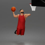 Basketball player soaring through air for powerful onehanded slam dunk - Only-Games