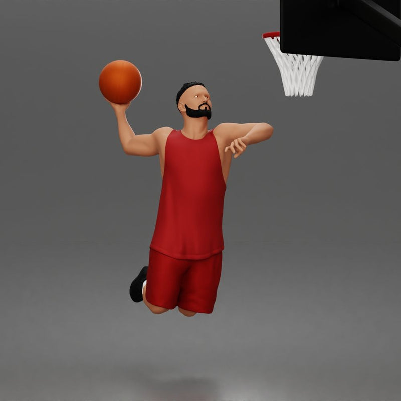 Basketball player soaring through air for powerful onehanded slam dunk - Only-Games