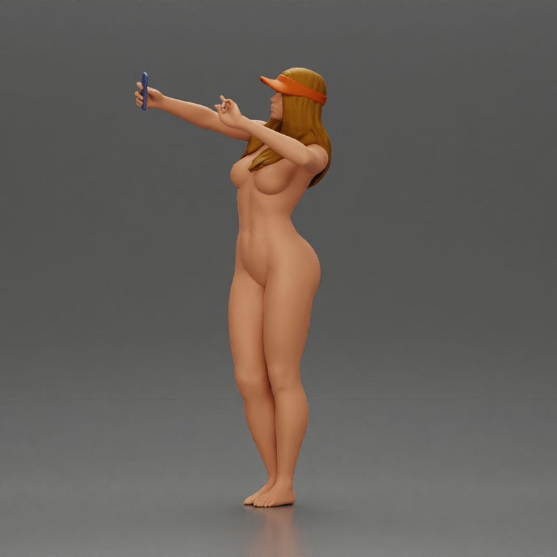 Naked Woman Taking a Selfie with Peace - Only-Games
