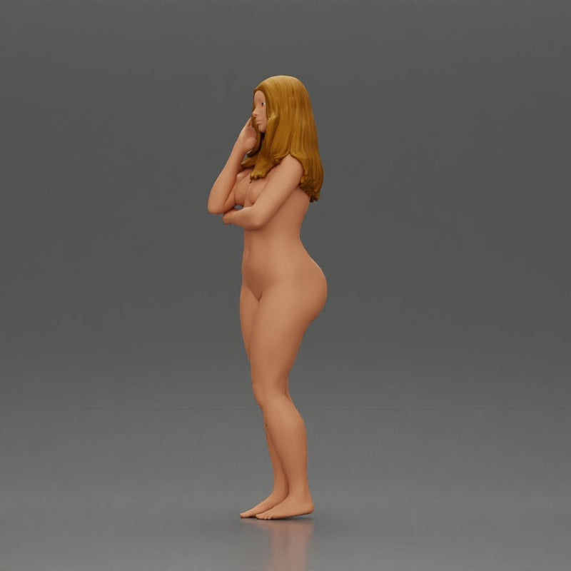 naked woman striking a thoughtful pose - Only-Games