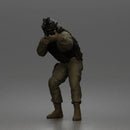 Tactical Soldier Aiming Steadily Wearing Combat Gear And Protective Helmet