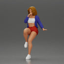 Confident woman sitting gracefully on a sleek modern sportbike - Only-Games