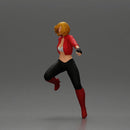 Stylish Rider on Sleek Black Motorcycle with Red Accents - Only-Games