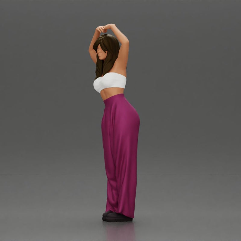 woman striking a heart-shaped pose with joyful energy - Only-Games