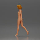 Naked Woman with curly hair walking - Only-Games
