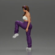 Woman in Headphones Lifting Leg - Only-Games