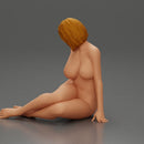 Naked Woman sitting gracefully on the floor with a relaxed pose - Only-Games
