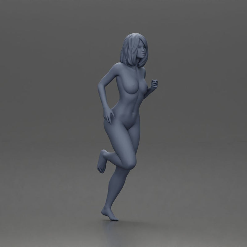 Naked Woman with short hair running - Only-Games