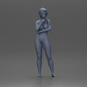 naked Woman Posing Thoughtfully with Hand on Her Chin - Only-Games