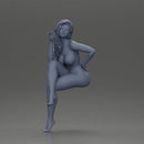 Naked woman sitting posing with a cigarette confidently - Only-Games