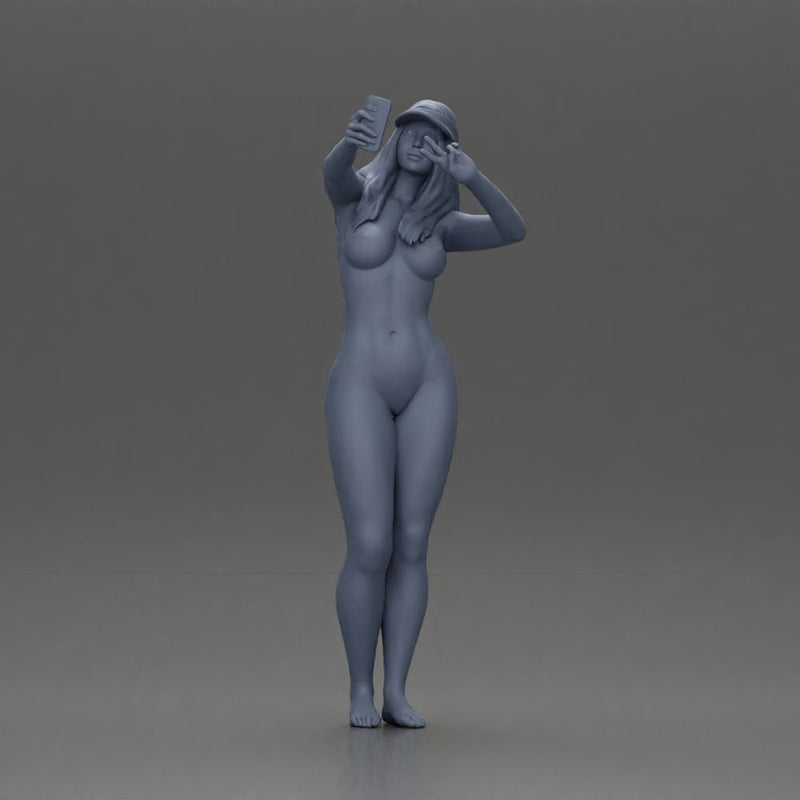Naked Woman Taking a Selfie with Peace - Only-Games