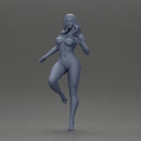 Naked female figure posed dynamically in minimal attire - Only-Games