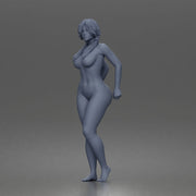 naked woman standing barefoot in relaxed casual summer pose - Only-Games