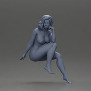 Naked Blonde Woman Sitting Gracefully - Only-Games