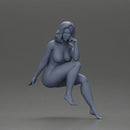 Naked Blonde Woman Sitting Gracefully - Only-Games