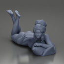 Relaxed Naked Woman Lying on Pillow Taking a Selfie with Phone - Only-Games