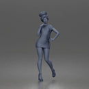 Graceful Woman Posing Elegantly in Minimal Short Dress and Heel