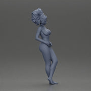 Naked woman posing confidently with voluminous hair - Only-Games