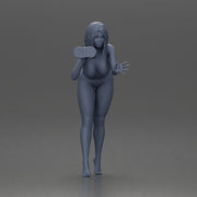 Naked Woman washing car with sponge - Only-Games