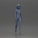 Naked Woman with curly hair walking - Only-Games