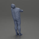 Man in jacket leaning back holding hands enjoying a playful dance moment - Only-Games