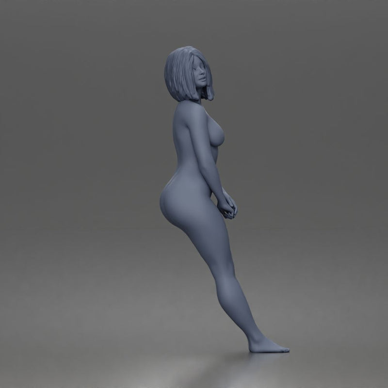 Naked woman standing barefoot - Only-Games