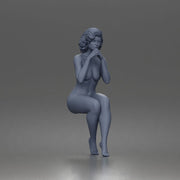 Naked Sitting Woman Clasping Hands - Only-Games