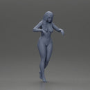 Naked woman standing on a balcony, gazing into the distance - Only-Games