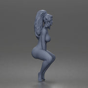naked woman sitting with long hair - Only-Games