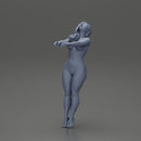 Naked girl leaning back holding hands enjoying a playful dance moment - Only-Games