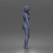 Relaxed casual woman character standing pose in tank top underwear - Only-Games