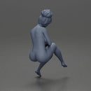 Naked Relaxed girl sipping coffee enjoying a peaceful moment on the beach - Only-Games