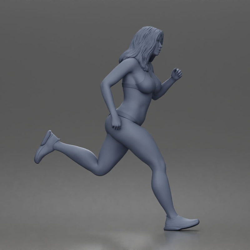 Running woman wearing bikini top with sneakers sprinting - Only-Games