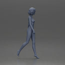 Naked Woman with curly hair walking - Only-Games