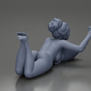 Relaxed Naked Woman Lying on Pillow Taking a Selfie with Phone - Only-Games