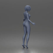 Naked Cheerful girl posing confidently in strappy heels - Only-Games