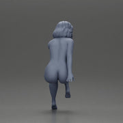 Naked Blonde Woman Sitting Gracefully - Only-Games