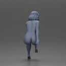 Naked Blonde Woman Sitting Gracefully - Only-Games