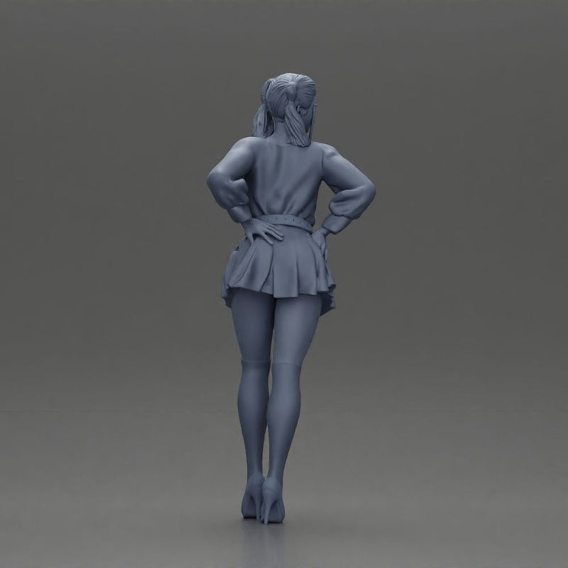 Stylishly Standing with One Hand on Hip and Playful Look - Only-Games