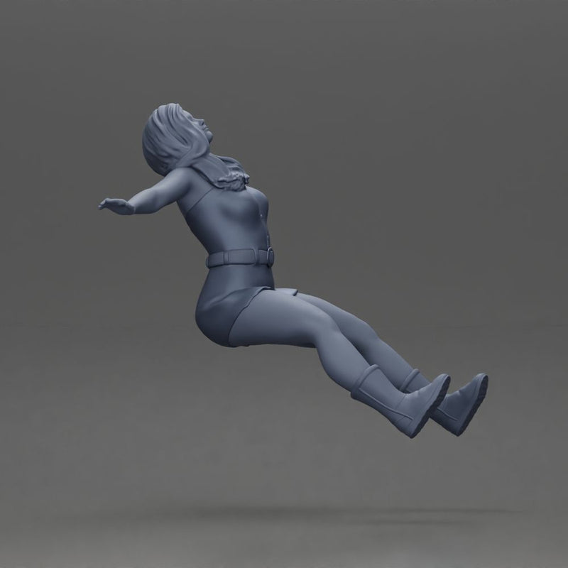 Woman in red outfit stretching arms wide while sitting on motorcycle - Only-Games