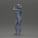 Naked woman striking stylish pose with hat - Only-Games