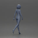 Naked Woman with curly hair walking - Only-Games
