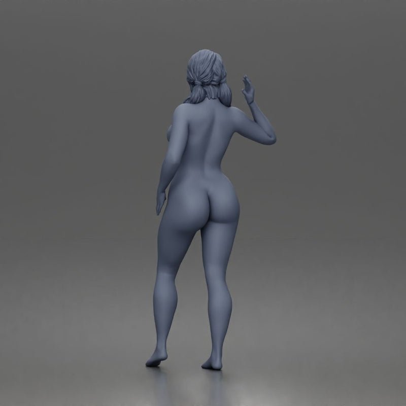 Naked Standing Woman Waving Hand - Only-Games