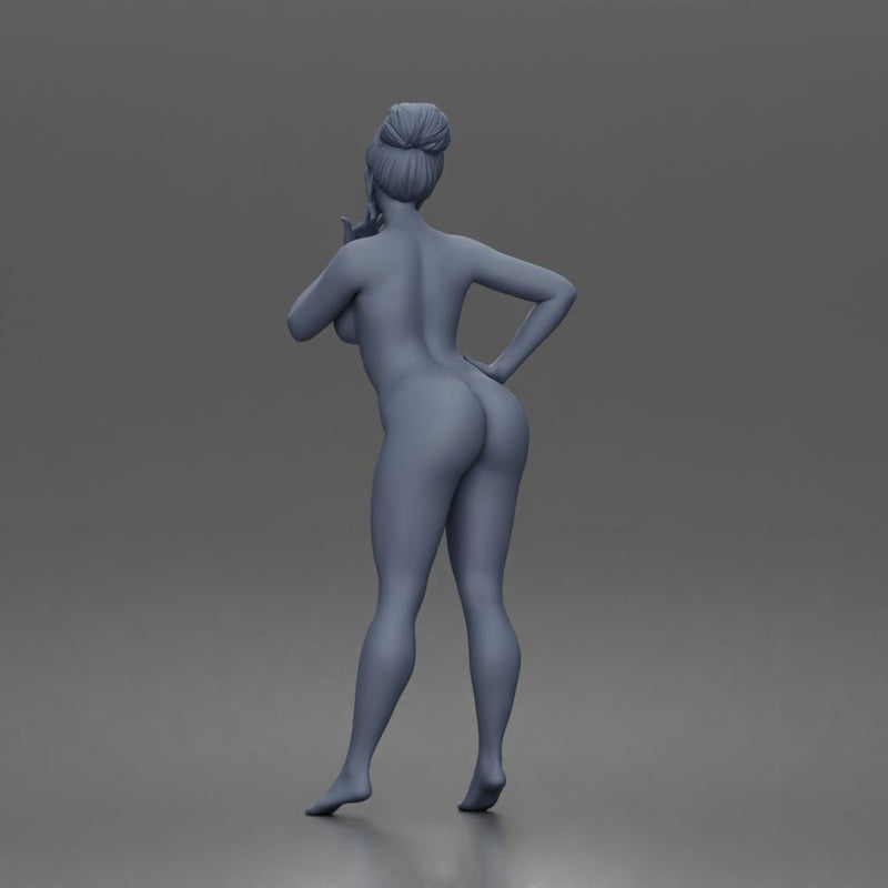 Naked Secretary blows kiss - Only-Games