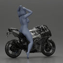 Naked Woman Posing on a Sleek Motorcycle - Only-Games