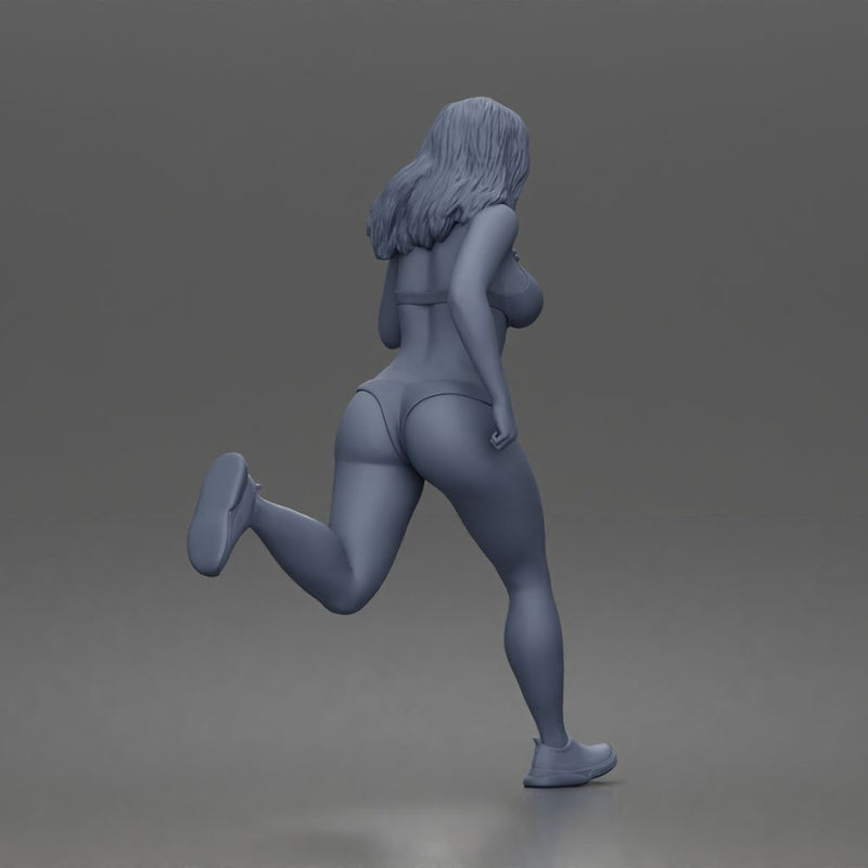 Running woman wearing bikini top with sneakers sprinting - Only-Games