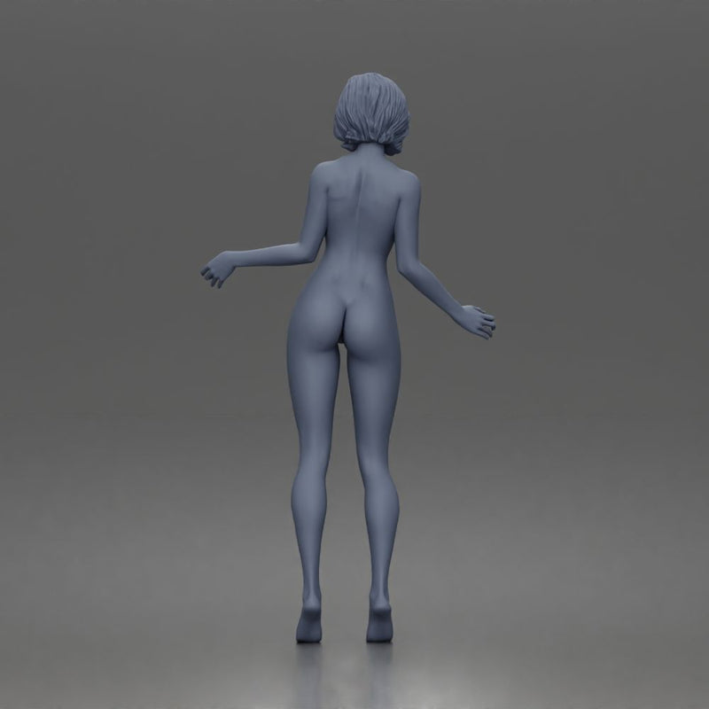 Naked Cheerful girl posing confidently in strappy heels - Only-Games