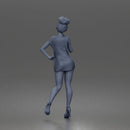 Graceful Woman Posing Elegantly in Minimal Short Dress and Heel