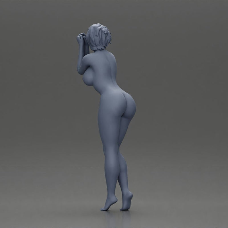 Naked Barefoot woman strikes a graceful elegant pose - Only-Games